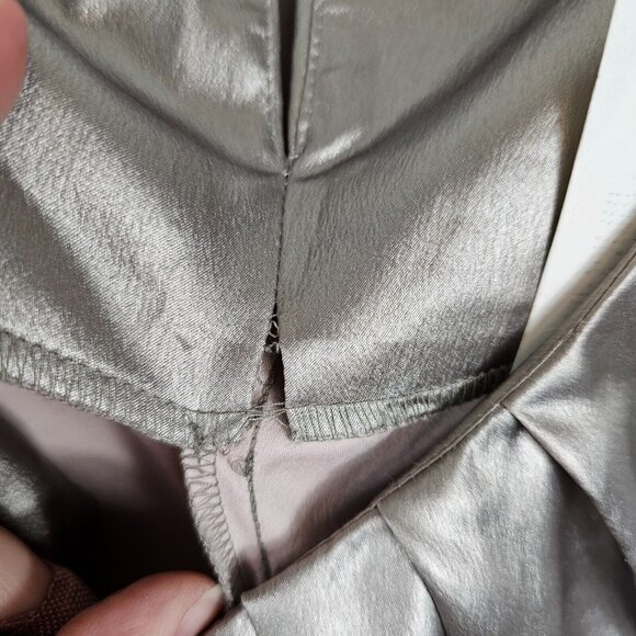 Retro-Futurism Revival Shiny Prom Party Punk Metallic Silver Dress Trina Turk 2 - Picture 11 of 16